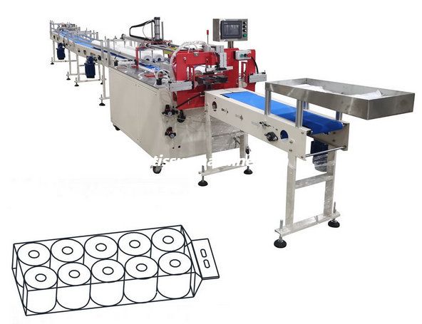 XY-AI-398A Hot Sale Semi Automatic Multi Rolls Toilet Paper Bundle Packing Machinery Price (1) XY-AI-398A Venda quente semiautomático multi rolos de papel higiênico pacote preço de máquinas de embalagem (1)
